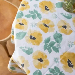 Eden rund vokset duk 180 cm gul mix