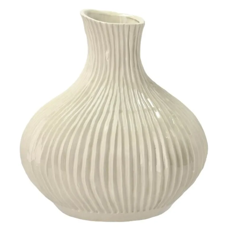 Eik vase 27x28 cm krem