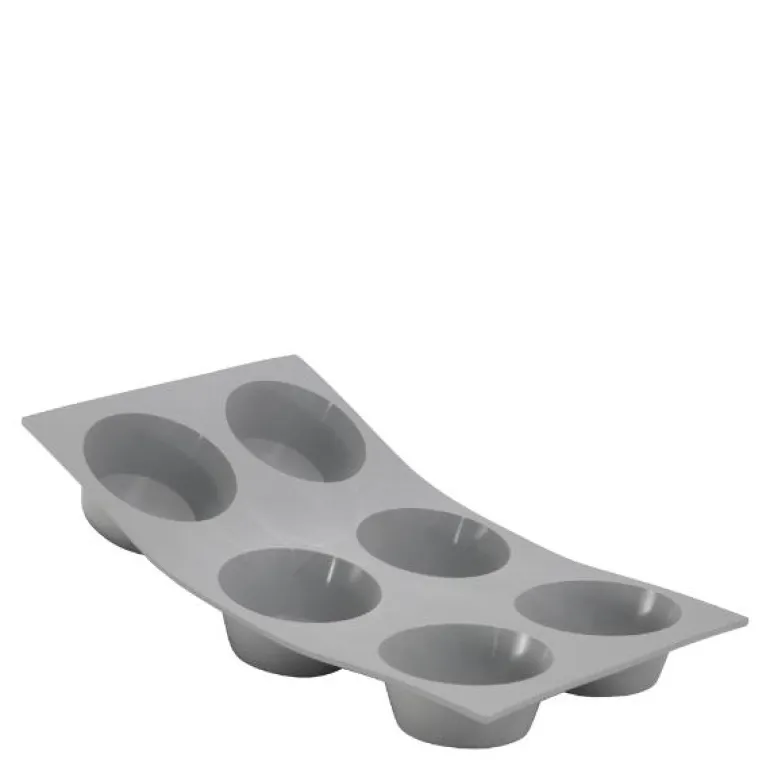 Elastomoule muffinsform for 6 muffins grå
