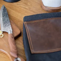 Elena forkle denimstoff m/lomme 70x80 cm pu-skinn