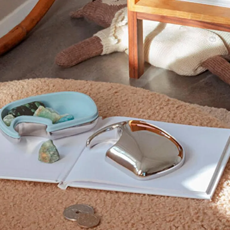 Elephant elefant boks sølv/blå