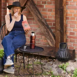 Eliz lykt i tre 31x41 cm svart