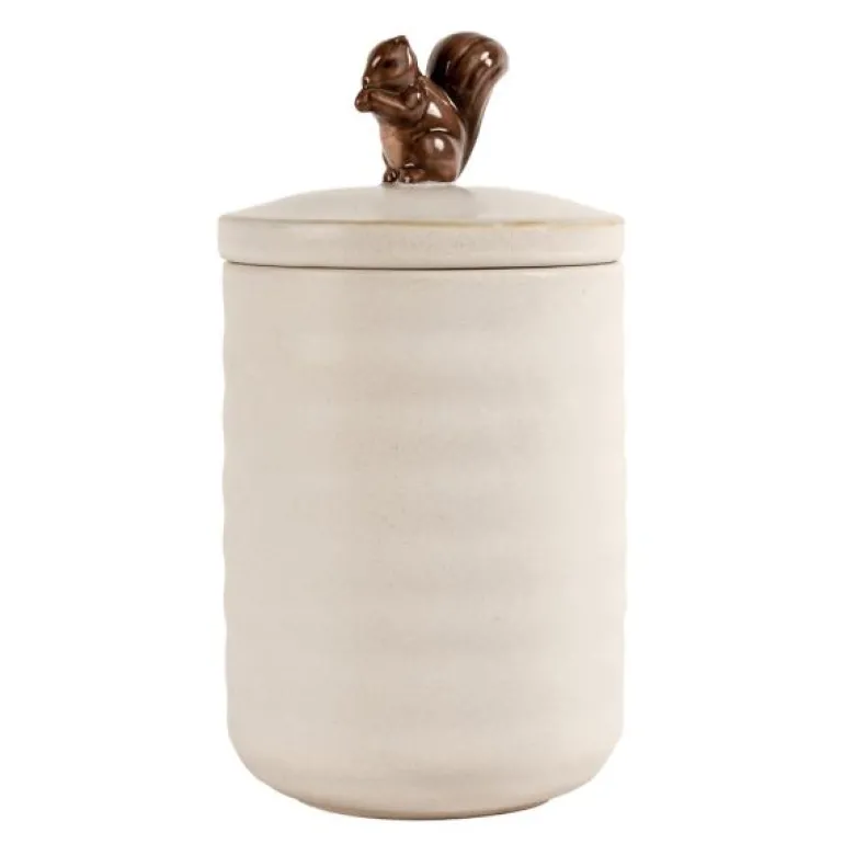 Ellen Ekorrekrukke med lokk 13,5 cm benvit