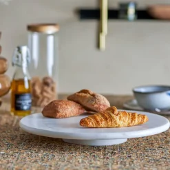 Ellin roterende fat 35,5 cm marmor hvit