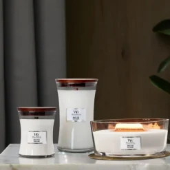 Ellipse duftlys white teak