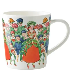 Elsa Beskow august krus med håndtak 40 cl hvit