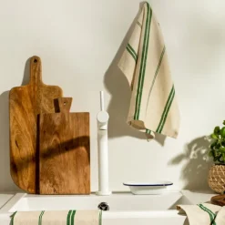 Elsa serviett 45x45 cm 2 stk natur/grønn