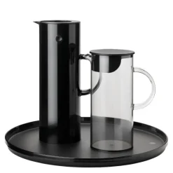 EM77 termokanne/serveringsbrett/kanne med lokk black