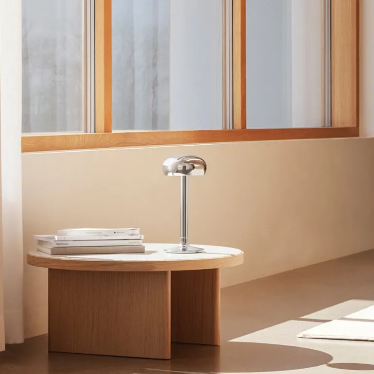 Emendo LED-batterilampe 13x29 cm krom