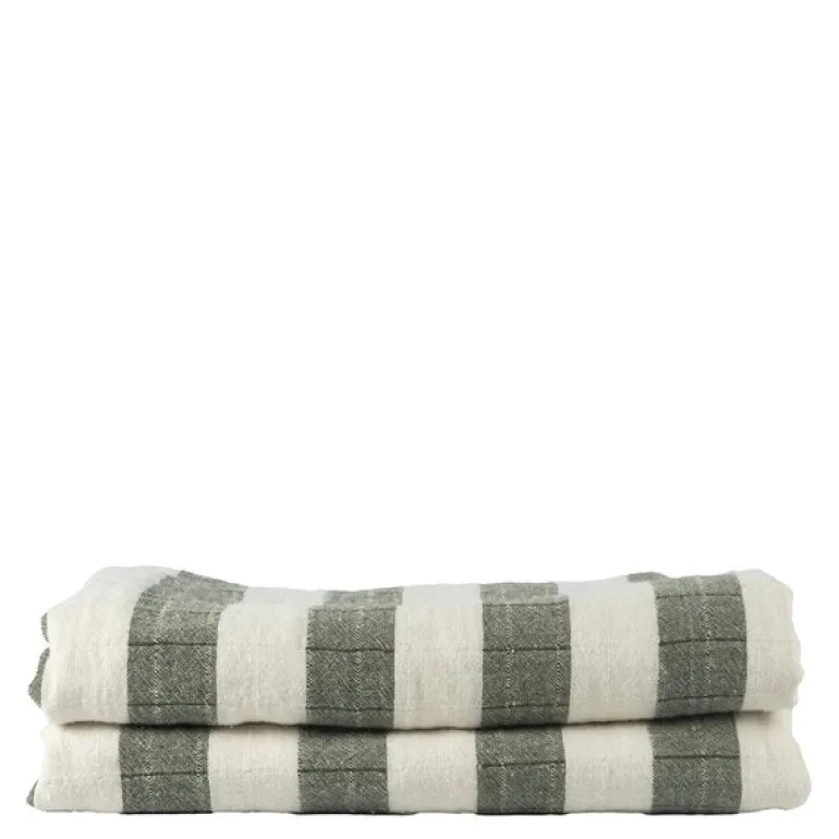 Emilie pledd 170x130 cm grønn/hvit