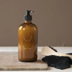 Empty glass bottle tom såpedispenser 500 ml Dish Soap brun