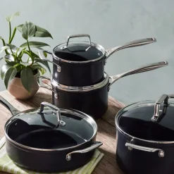 ENSC kasserolle med glasslokk 1,9L 16 cm black