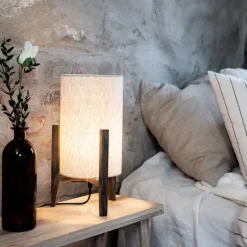 Eruca bordlampe 39 cm brunbeiset/beige tekstil