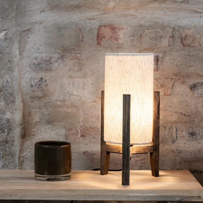 Eruca bordlampe 34 cm brunbeiset/beige tekstil