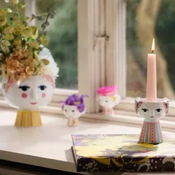 Eva lysestake 9,5 cm pink