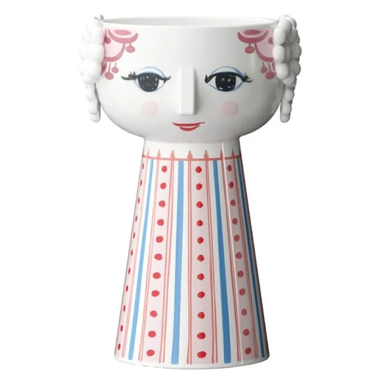 Eva lysestake 14 cm støvet rød