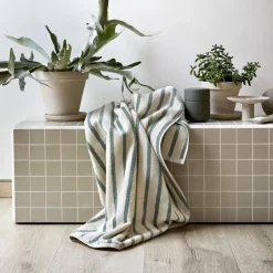 Everyday stripe håndkle 70x140 cm aqua