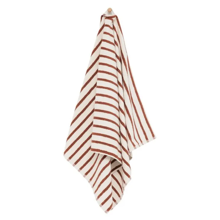 Everyday stripe håndkle 50x90 cm terracotta