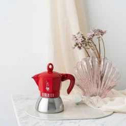 Exclusive espressokanne 4 kopper 15 cl induksjon rød