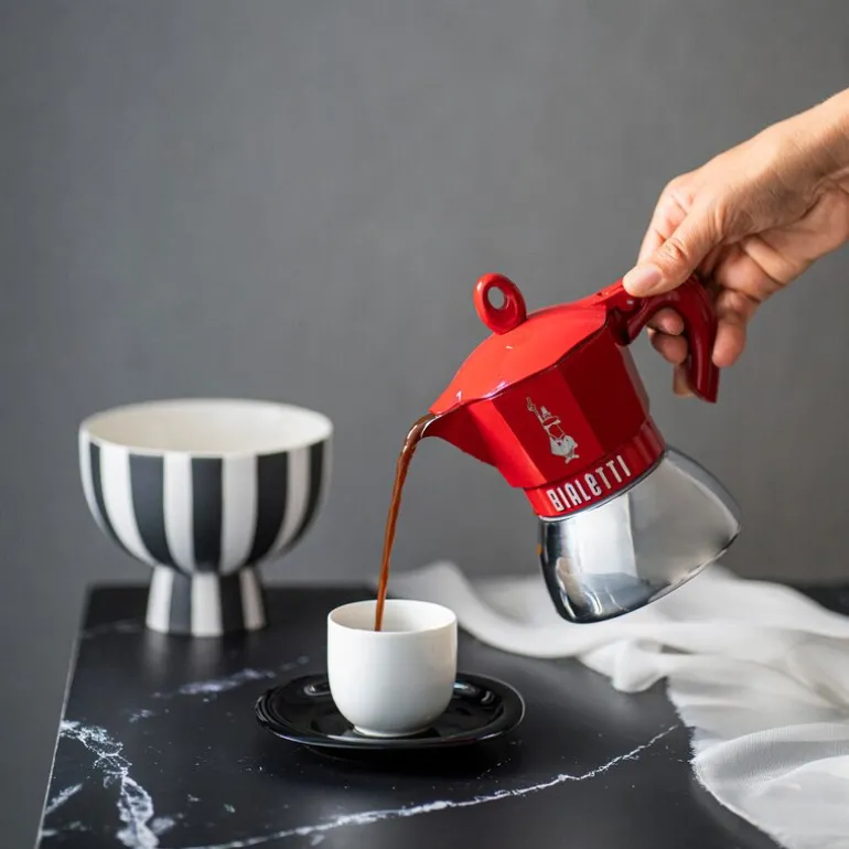 Exclusive espressokanne 2 kopper 10 cl rød