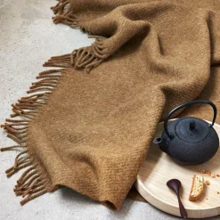 Falketind ullpledd 120x180 cm varm oker