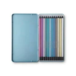 Fargepenner 12 stk metallc