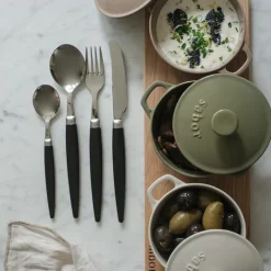Finse bestikksett 16 deler retro blank/svart