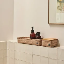 Fit lang oppbevaringskurv 39x12x7 cm caffè latte