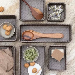 Fit liten oppbevaringskurv 18x12x7 cm taupe