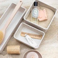 Fit liten oppbevaringskurv 18x12x7 cm champagne