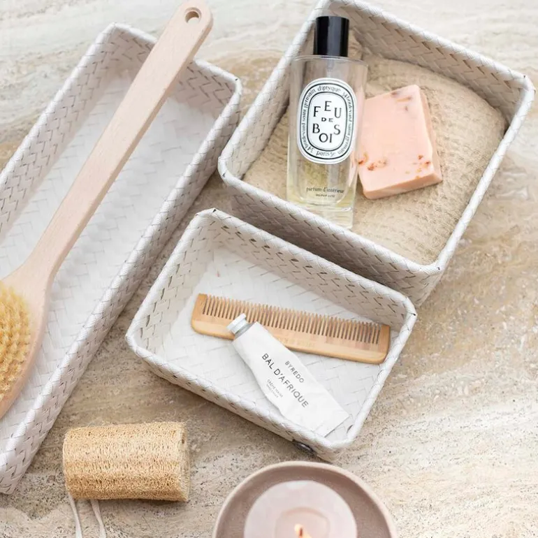 Fit liten oppbevaringskurv 18x12x7 cm champagne