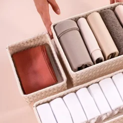 Fit liten oppbevaringskurv 18x12x7 cm champagne