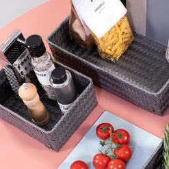 Fit liten oppbevaringskurv 18x12x7 cm dark grey