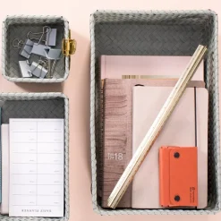 Fit stor oppbevaringskurv 36x24x10 cm eucalyptus