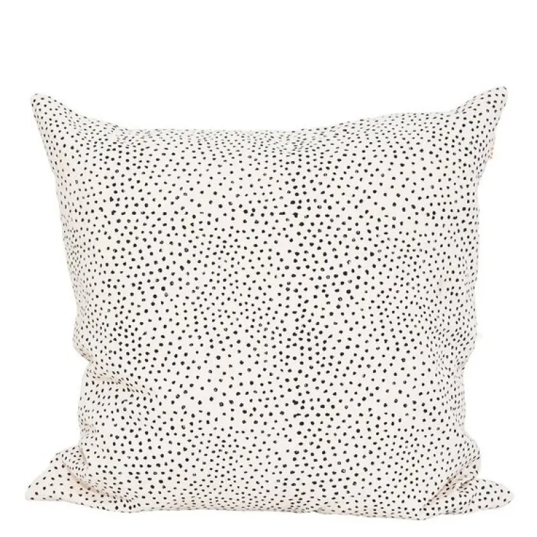 Fleck putetrekk 50x50 cm svart/offwhite