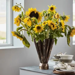 Flood vase 23 cm antikk brun