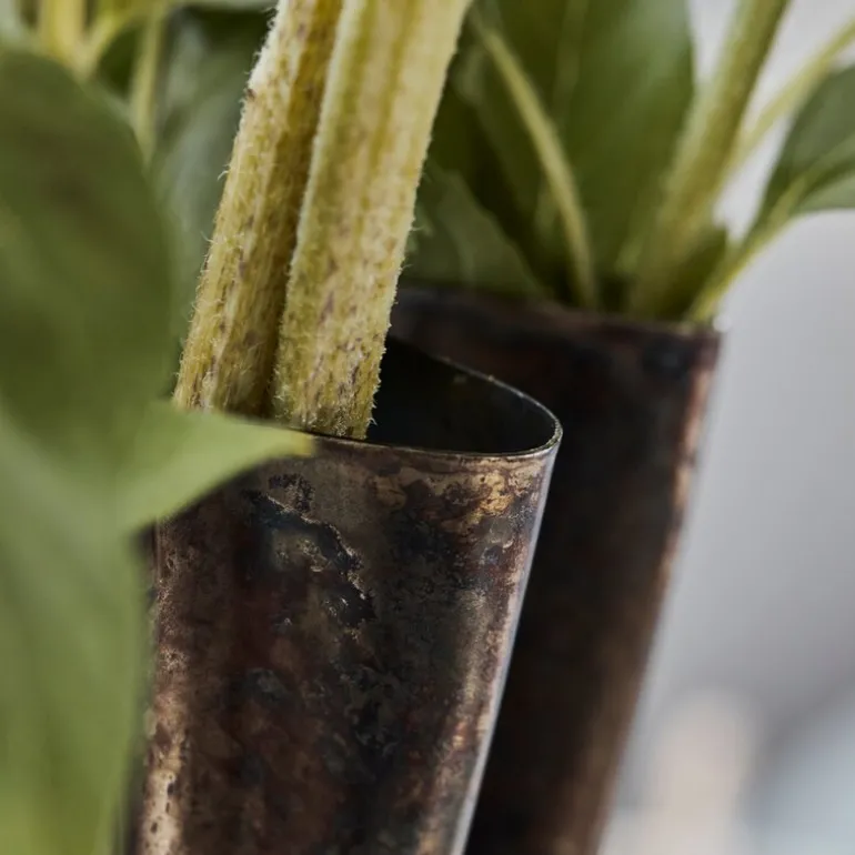 Flood vase 23 cm antikk brun