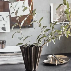 Flood vase 12,5 cm antikk brun