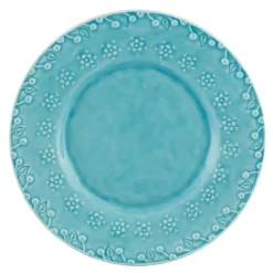 Flora assiett 23 cm blå