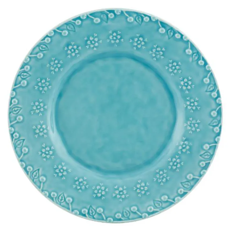 Flora assiett 23 cm blå