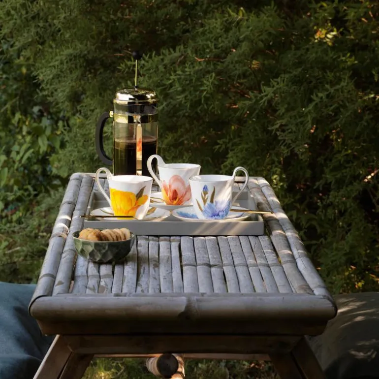 Flora høyhankskopp og skål 27 cl maisblomst