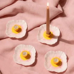 Flora lysestake 12,5 cm beige/rosa