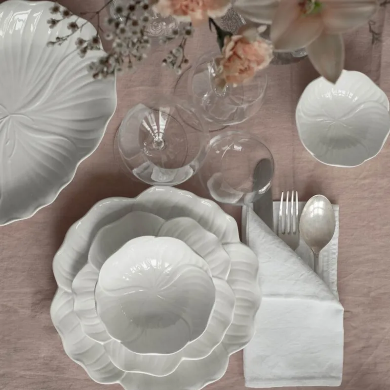 Flora serveringsfat 28x22 cm hvit