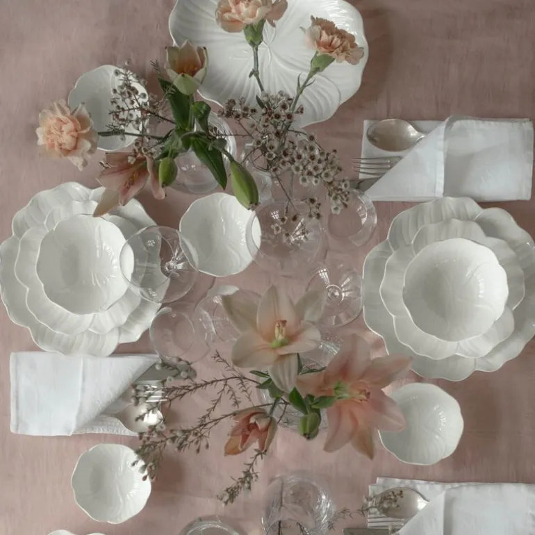 Flora serveringsfat 28x22 cm hvit