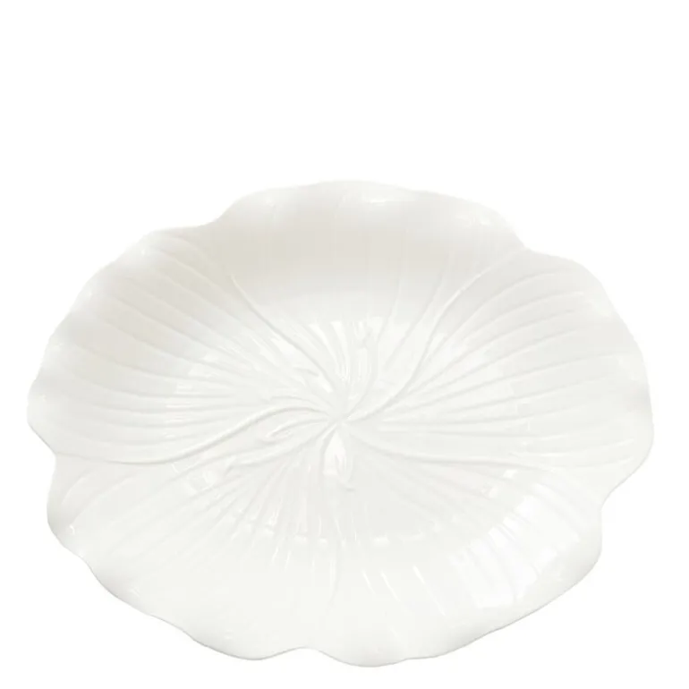 Flora serveringsfat 28x22 cm hvit