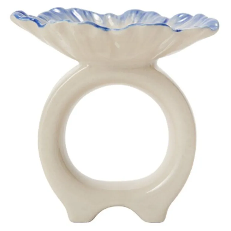 Flora serviettring 6 cm blå