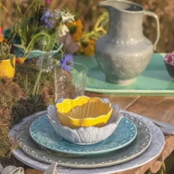 Flora skål 12,5 cm gul