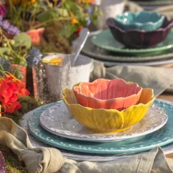 Flora skål 17 cm gul