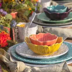 Flora skål 17 cm mørk rosa