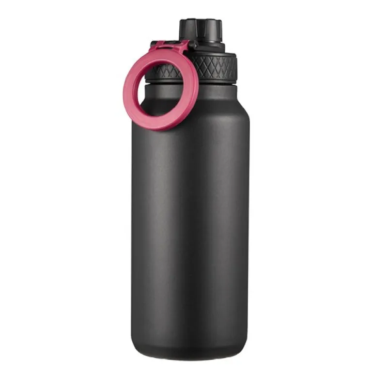 Flory flaske dobbeltvegget 0,9L med mobilholder og magnet svart/lilla